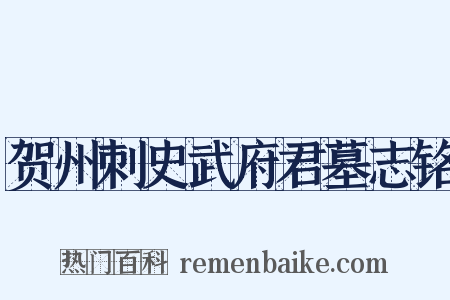 贺州刺史武府君墓志铭是什么意思的图片